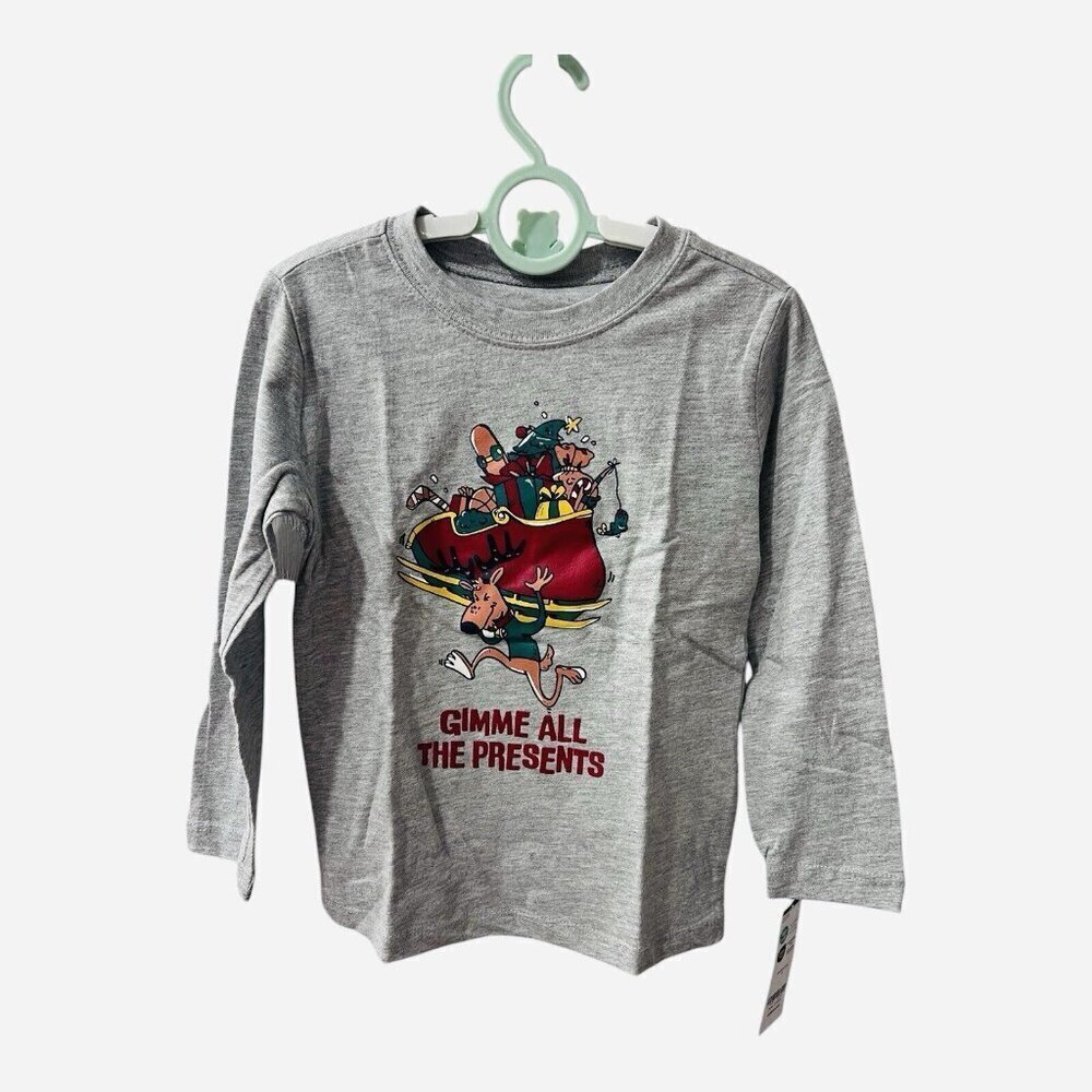 Carter’s Toddler All the Presents Long-Sleeve Graphic Tee Gray Size 3T Unisex
